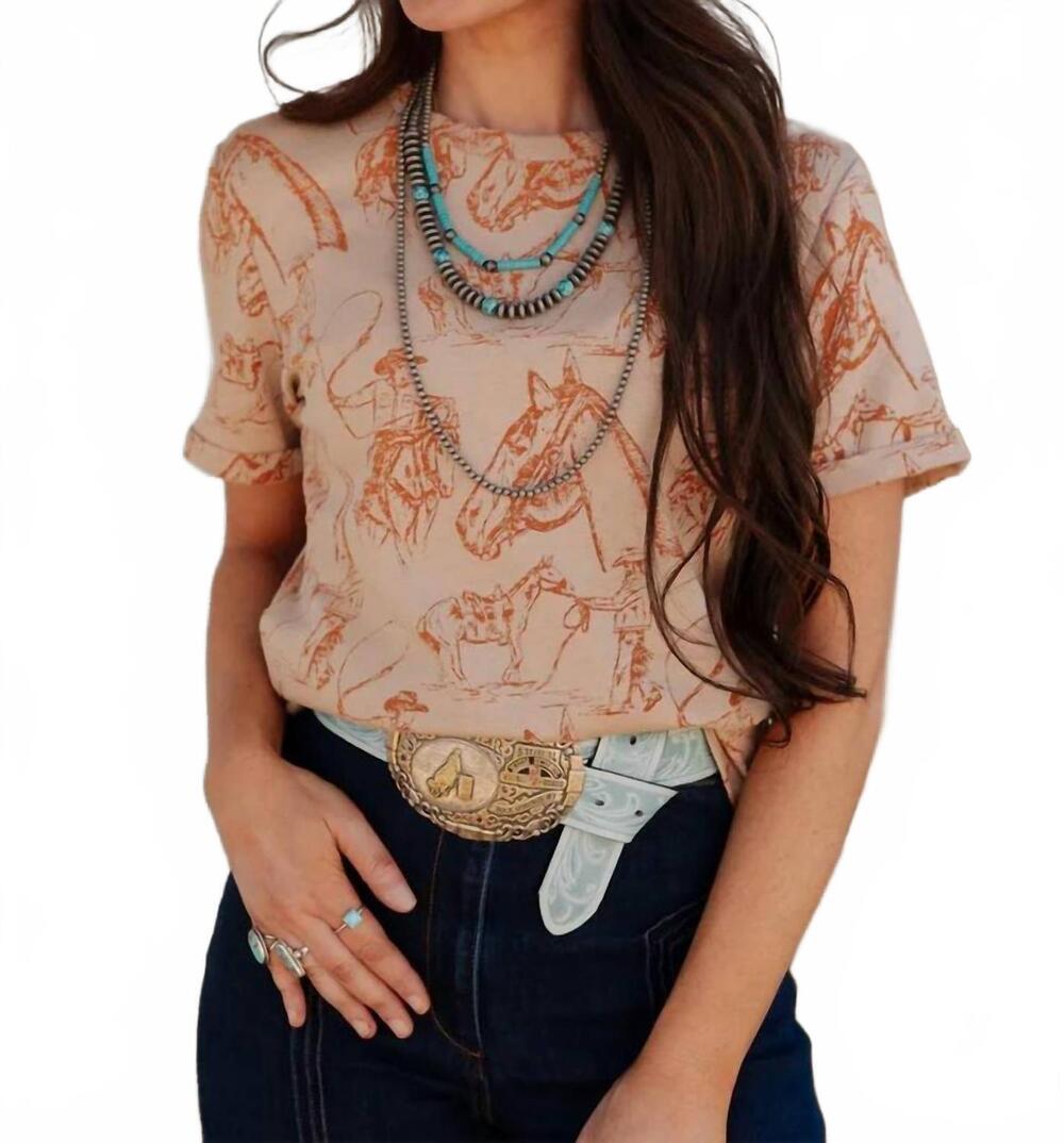 NEW 2FLYCO doodle dos tee in beige